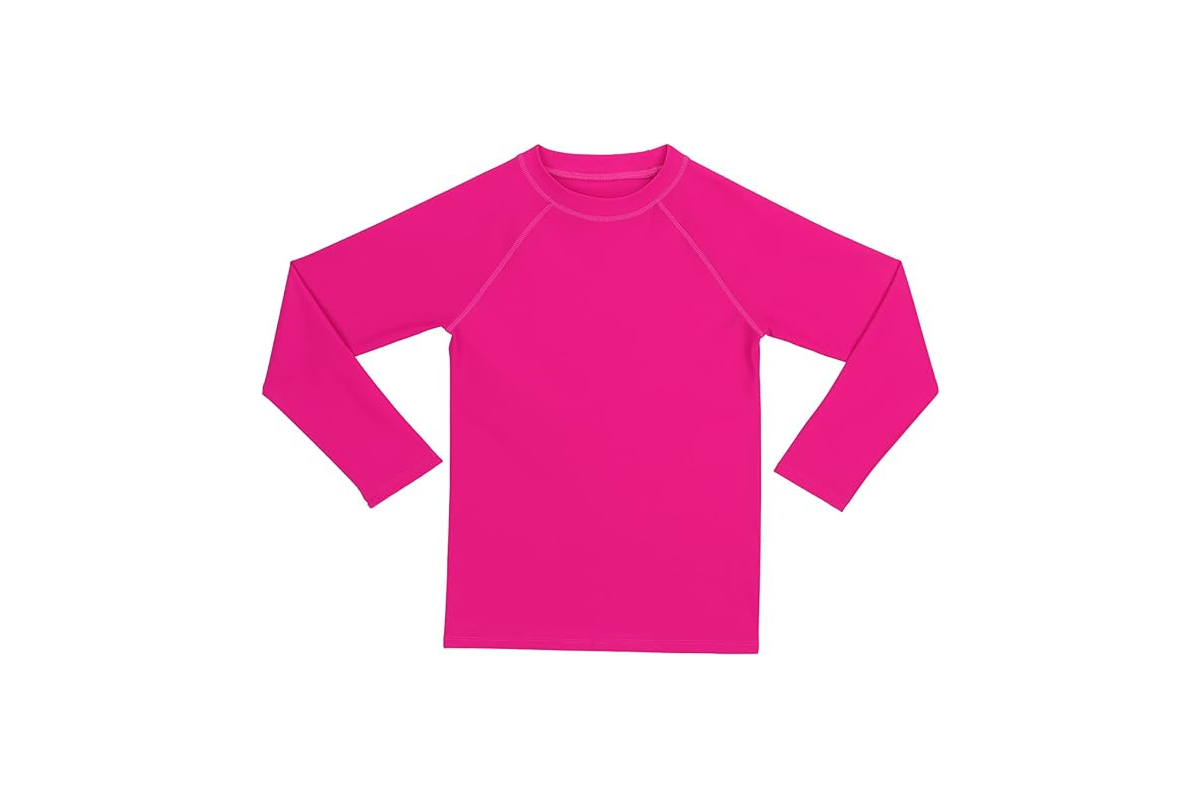 A dark pink, long sleeved top with a crew neck.