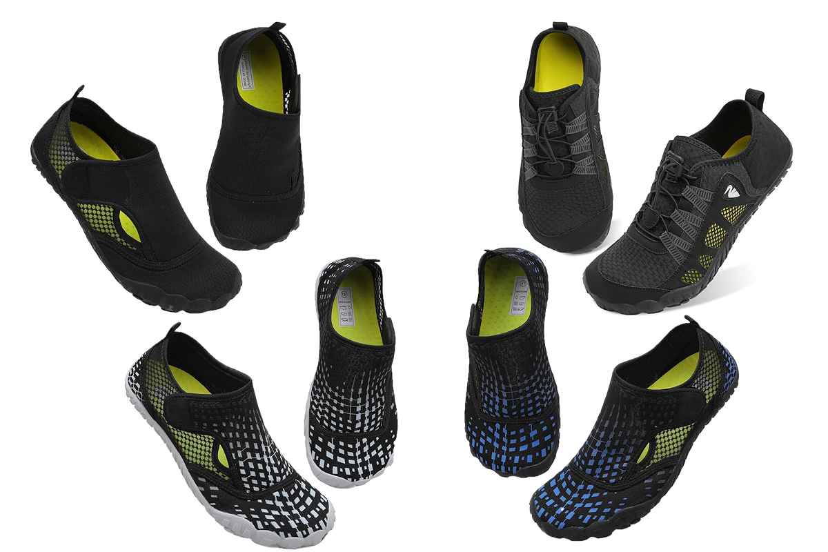 Four pairs of shoes.