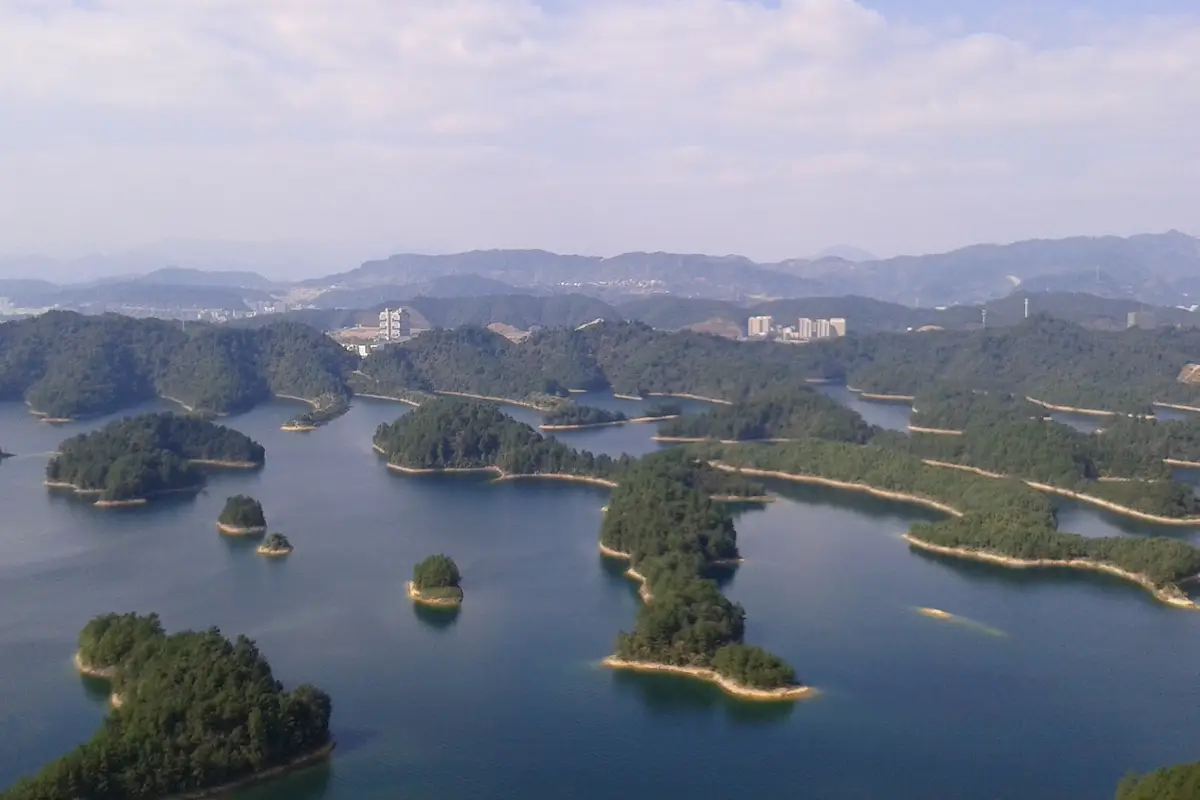 Bird's eye view of Qindao Lake in China, where Buddha Beer is brewed
