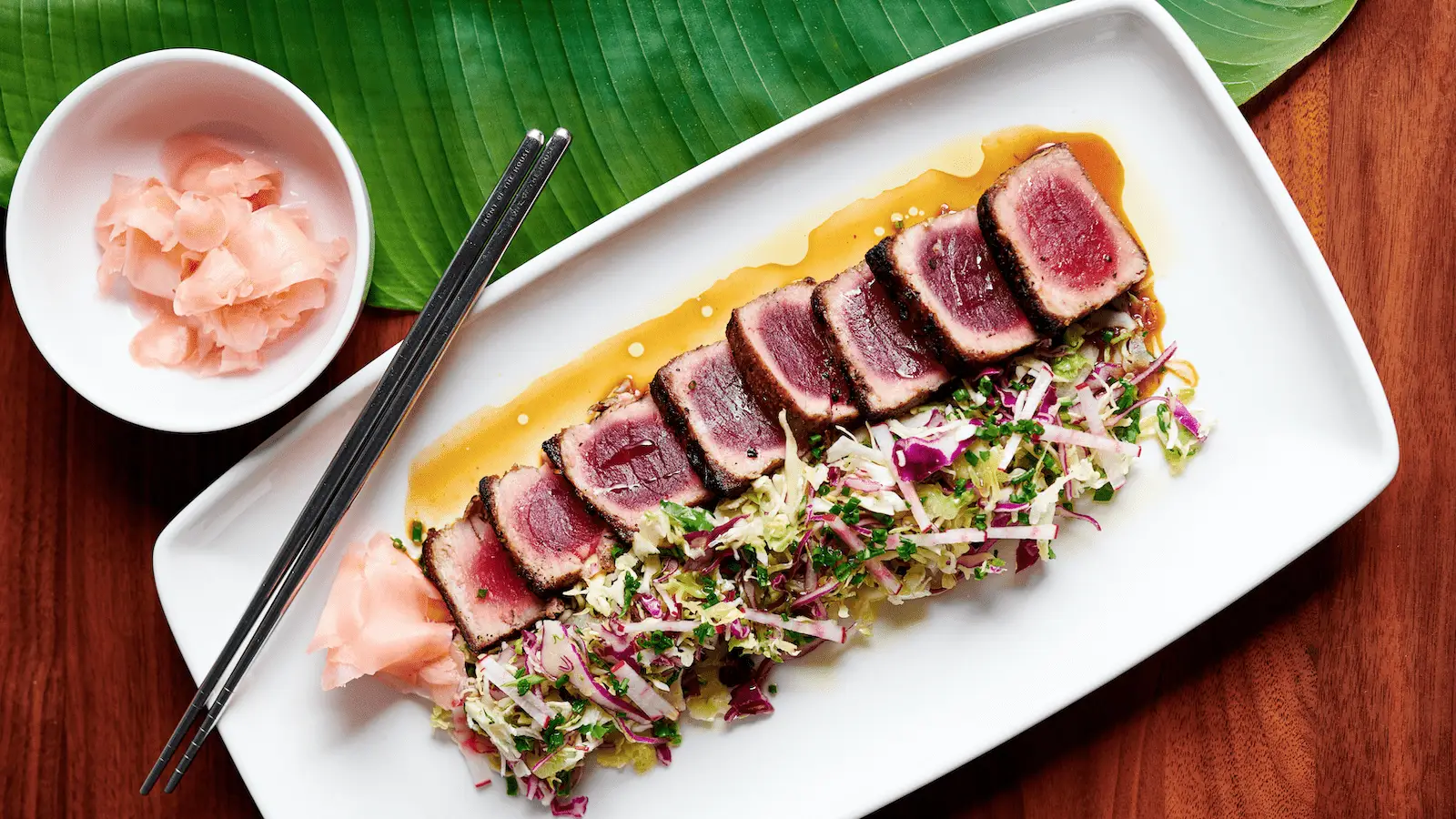 Charred ahi from restaurant Merrimans in Waimea on Hawaii Island