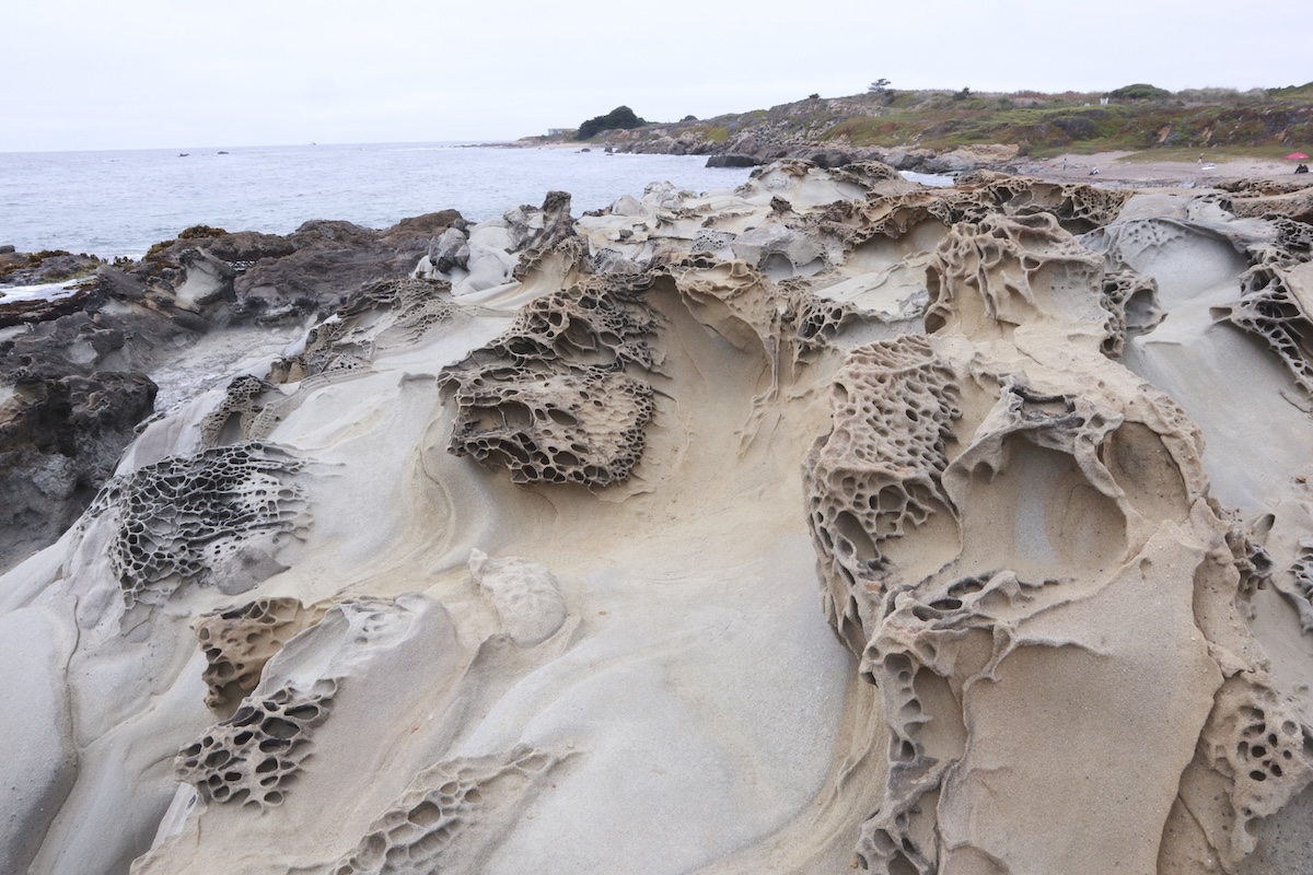 Sand formations near the ocean.