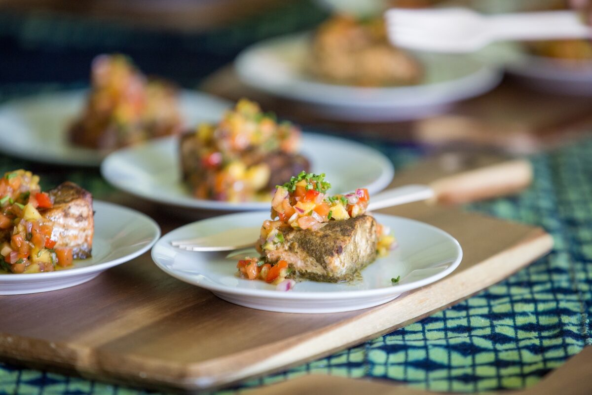 Pebble Beach Food and Wine image of small bites on plates
