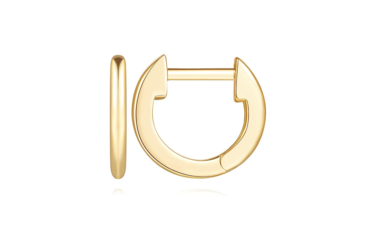 14K Gold Huggie Earrings Small Gold Hoop Earrings